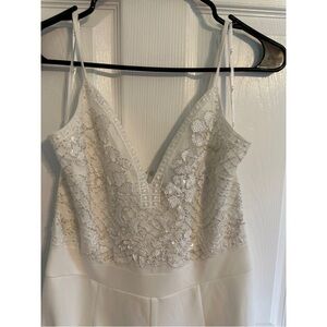 Lulu's White Lace Wide Leg Jumpsuit